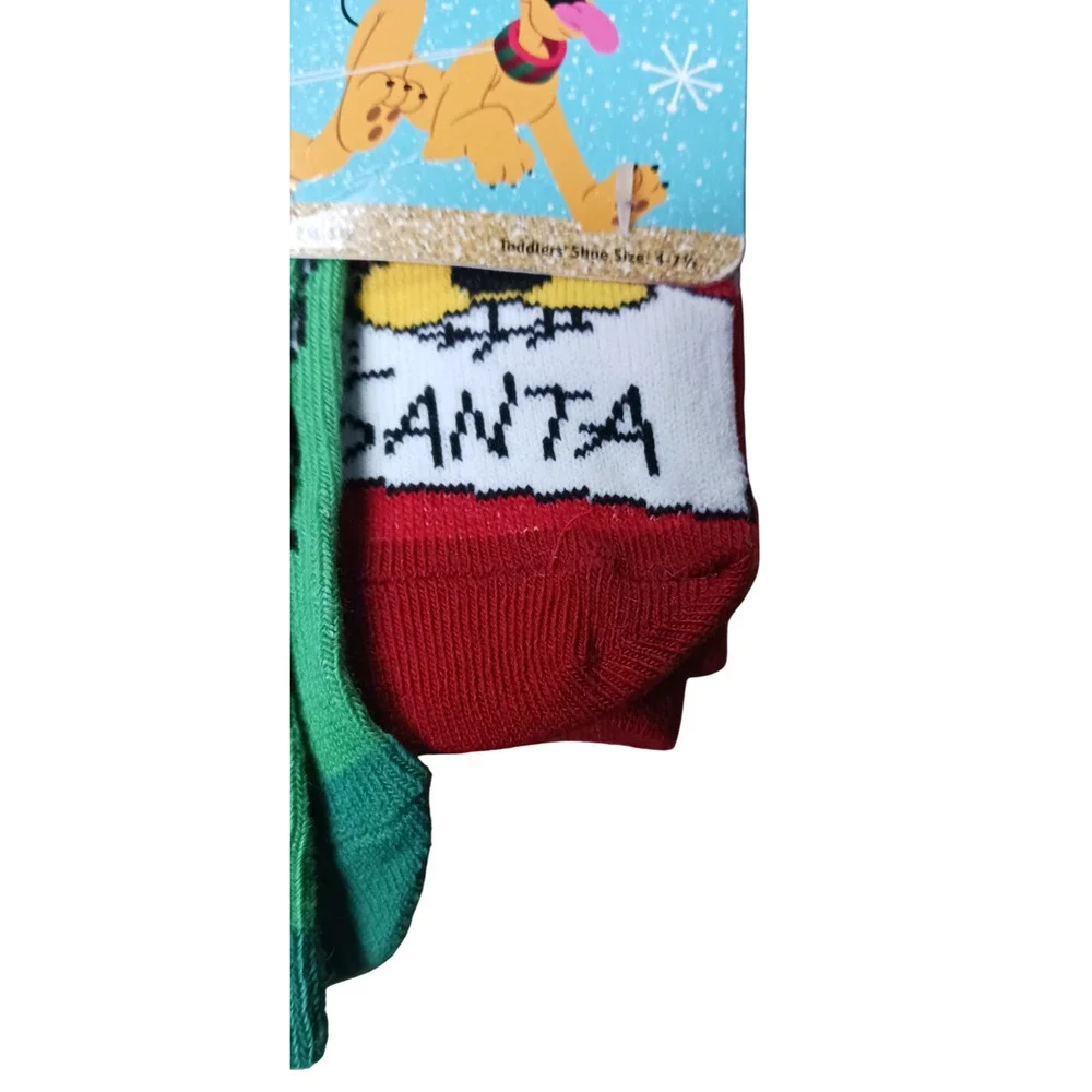 Disney Mickey Donald Duck and Pluto Matching Family Pack Holiday Sock Set 3 Pair